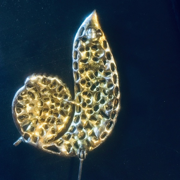 Light Blue Aqua Rhinestone Brooch Pin - Costume - Picture 4 of 5